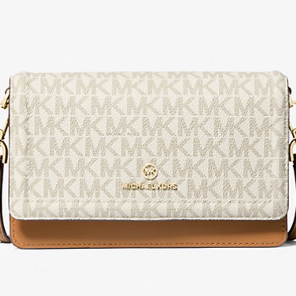 Michael Kors Beige and Brown Crossbody Bag